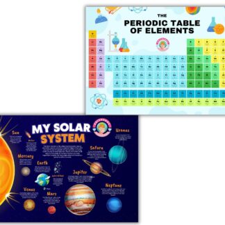 A3 Educational Wall Posters – Periodic Table & Solar System Charts | Laminated, 300 GSM | Pack of